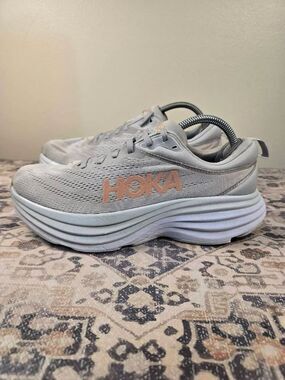 Hoka One One Bondi 8 Gray Women's Running Shoes Size 10 B
